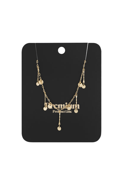 Elegant Irregular Shaped Pendant Necklace - Silver & Gold