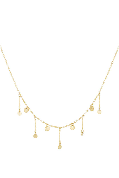 Elegant Irregular Shaped Pendant Necklace - Silver & Gold