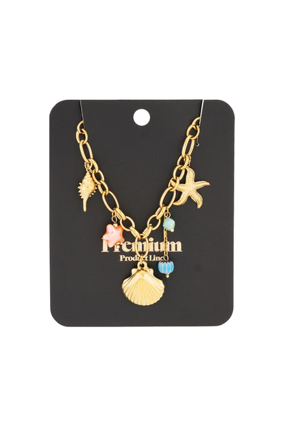Elegant Gold-Toned Short Necklace for Spring/Summer