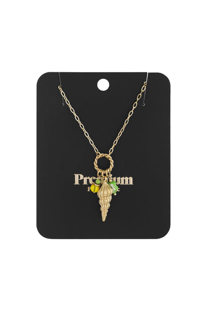 Elegant Gold Colored Oceanic Style Pendant Necklace