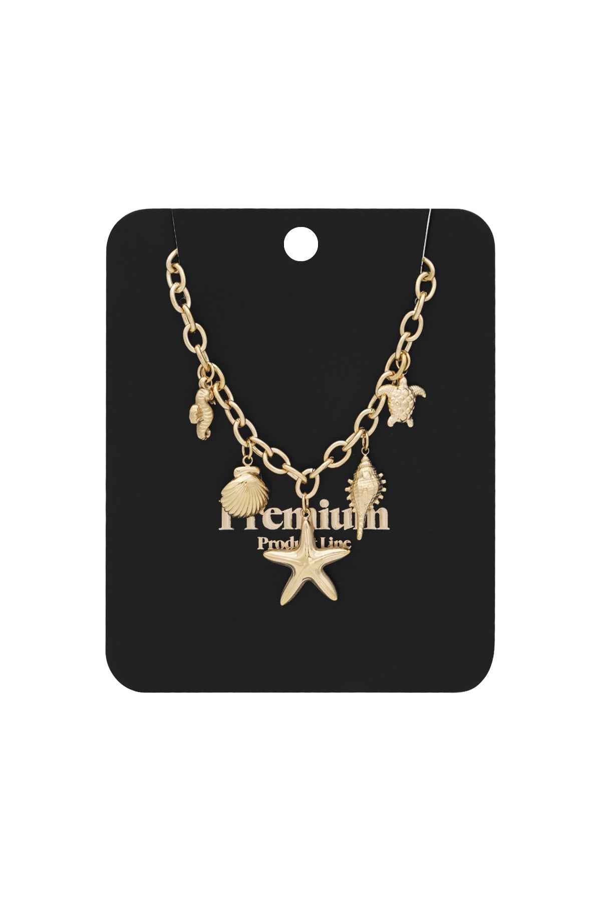 Elegant Gold Colored Stainless Steel Pendant Necklace