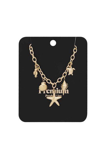 Elegant Gold Colored Stainless Steel Pendant Necklace