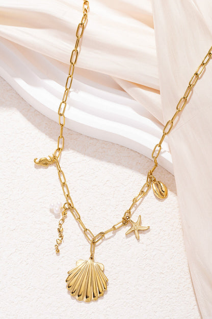 Elegant Gold Colored Clavicle Necklace for Women