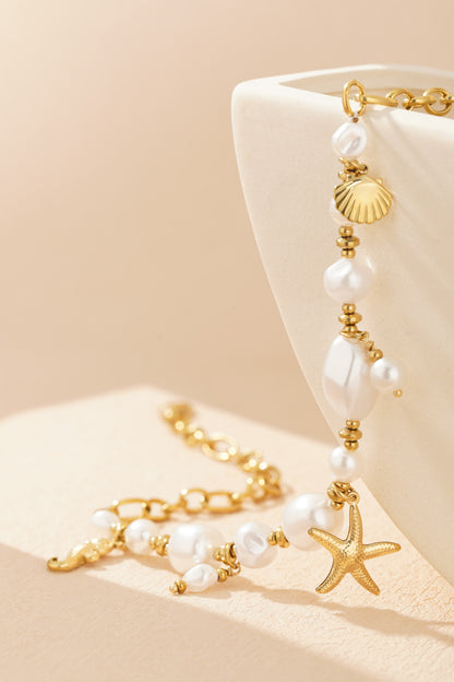Elegant Gold-Plated Beaded Necklace for Everyday Chic