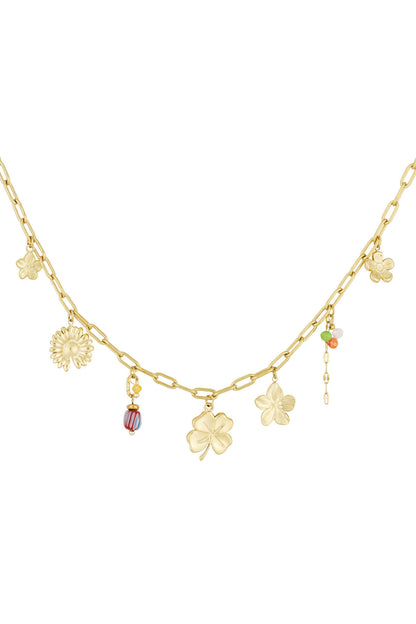 Elegant Gold Color Flower Pendant Necklace for Women