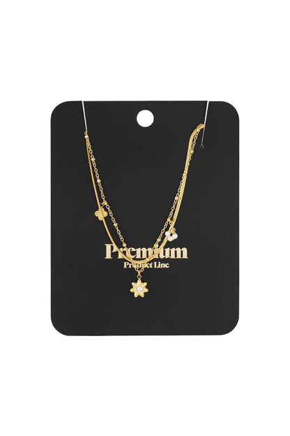 Elegant Multi-Layered Flower Necklace for Daily Wear
