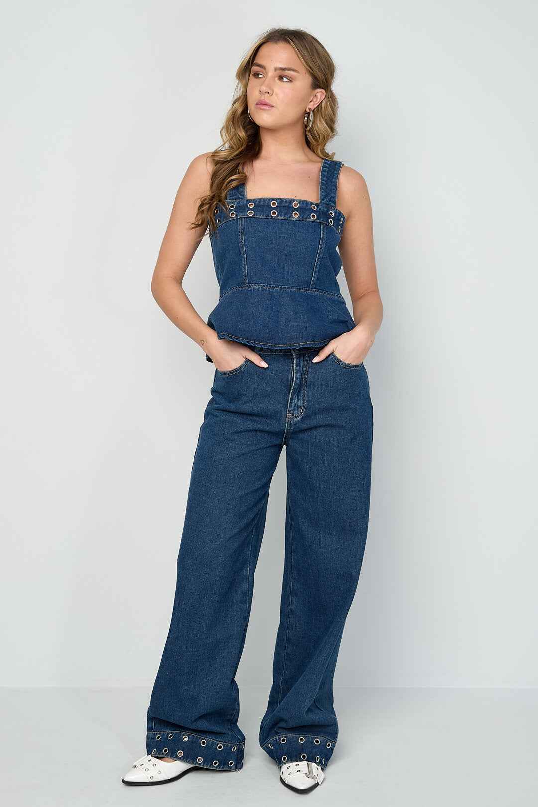 Eyelet Statement Jeans