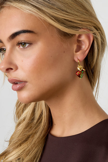 Stylish Heart Loop Drop Earrings for Winter