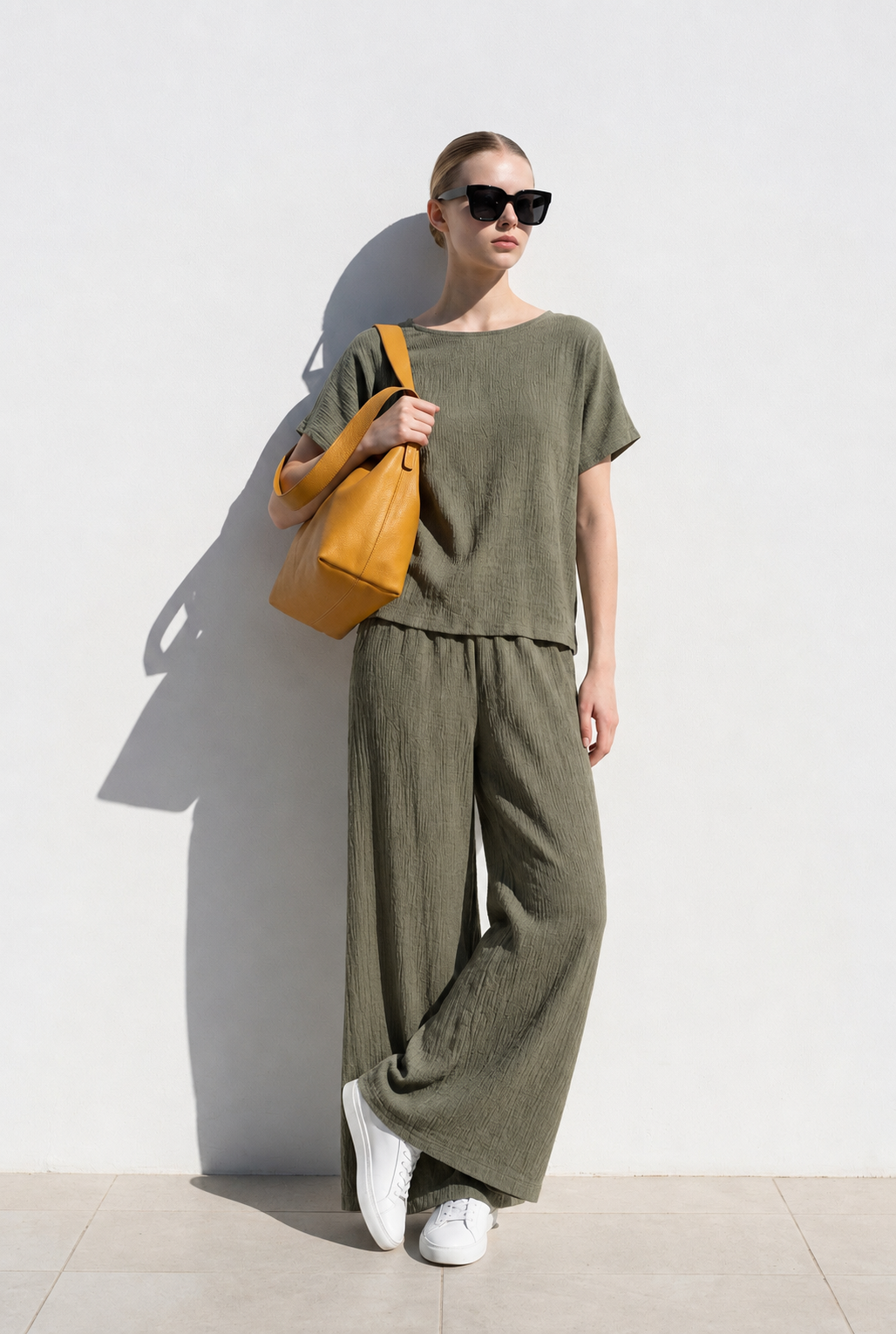 2-Delige Set Shirt en Broek Khaki