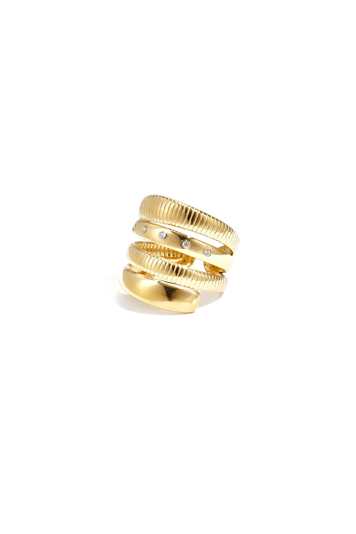 Gelaagde ring met streepjes design