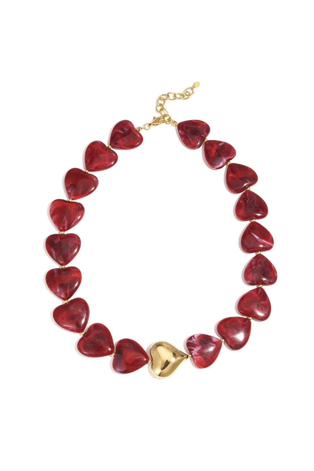 Elegant Beaded Necklace in Brown, Crimson & Dark Purple