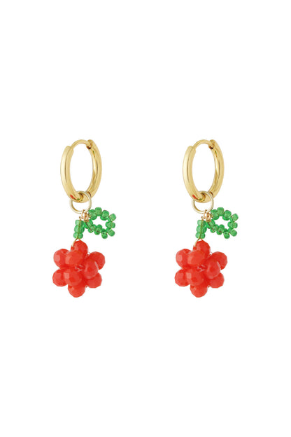 Chic Red Fruit Drop Earrings for Summer
