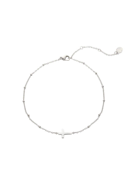 Enkelbandje Classic Cross Zilver Stainless Steel