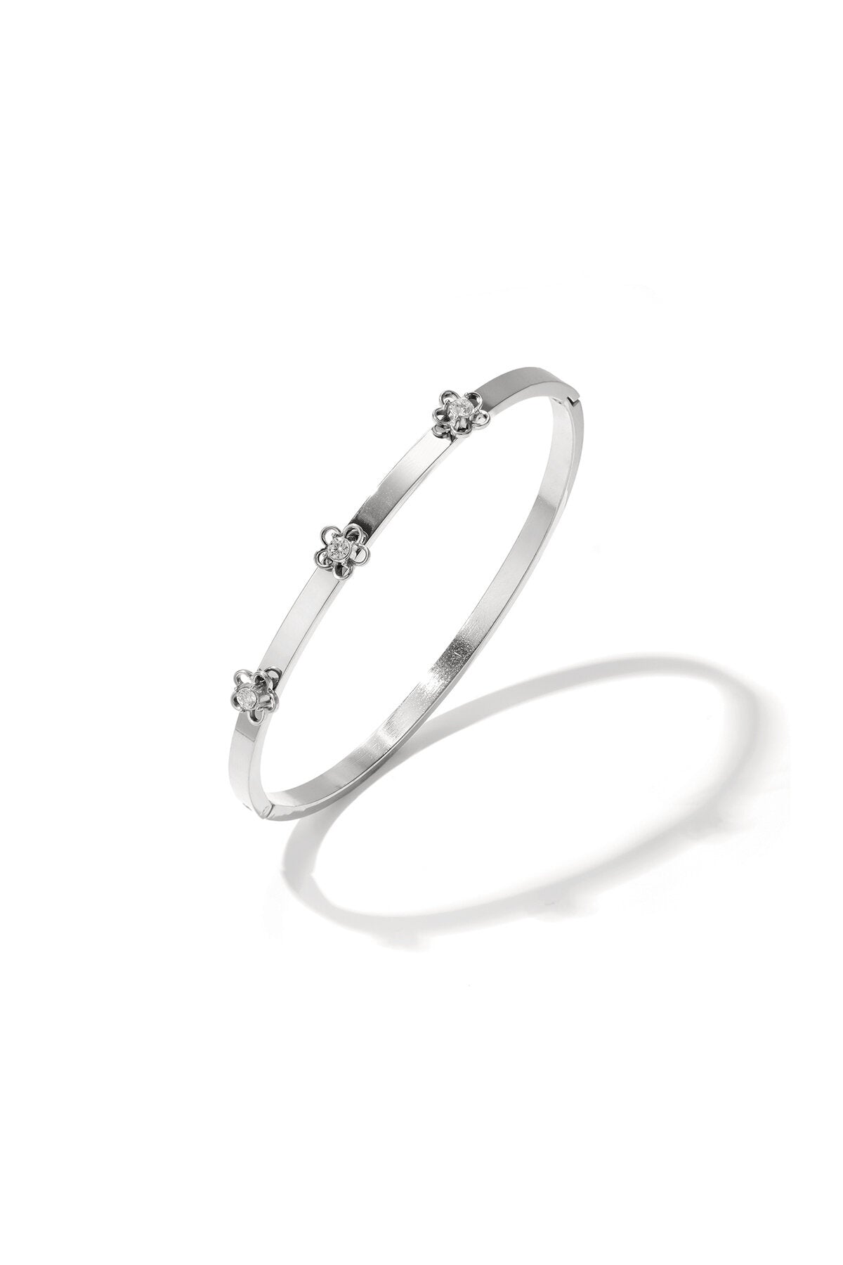 Bangle met bloemdetail en Rhinestone