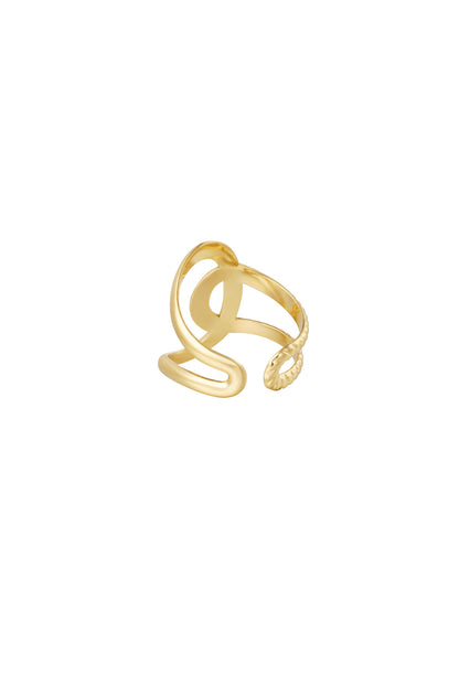 Elegant Adjustable Statement Ring in Silver and Gold