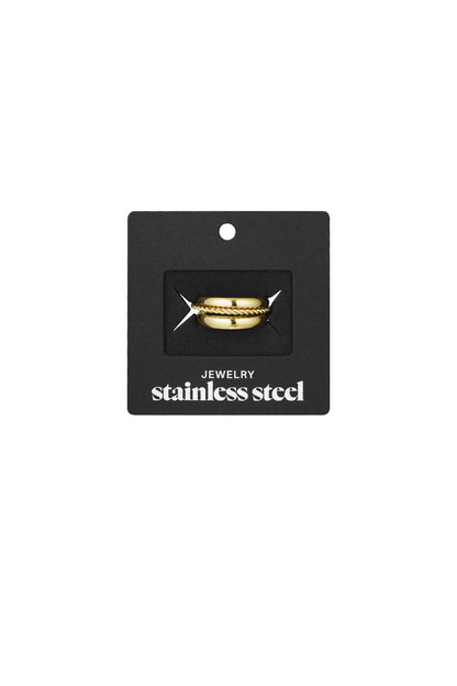 Elegant Minimalist Stainless Steel Ring - Silver & Gold