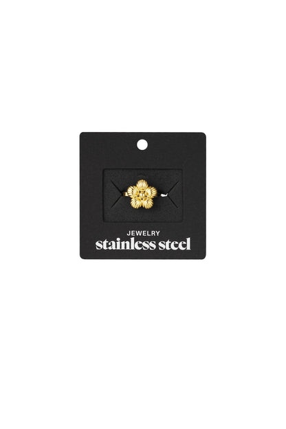 Stylish Stainless Steel Statement Ring - Silver & Gold