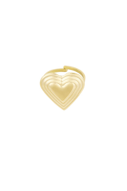 Elegant Statement Ring in Silver & Gold Tone