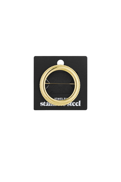 Elegant Stainless Steel Brooches in Silver and Gold