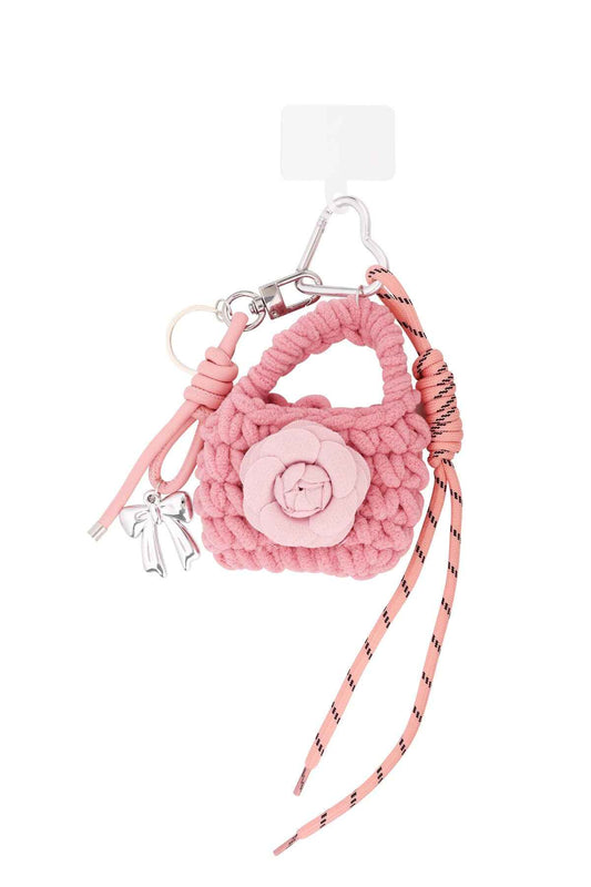 Charming Pink Alloy Bag Charm for Trendy Accessories