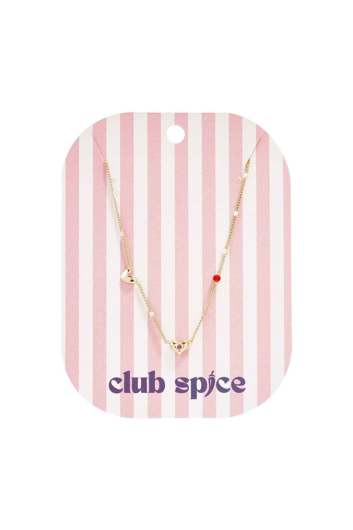 Ketting met hartjes en steentjes en patroon