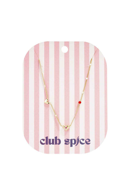 Ketting met hartjes en steentjes en patroon