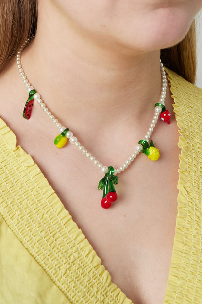 Charming Multicolour Artificial Pearl Necklace for Spring