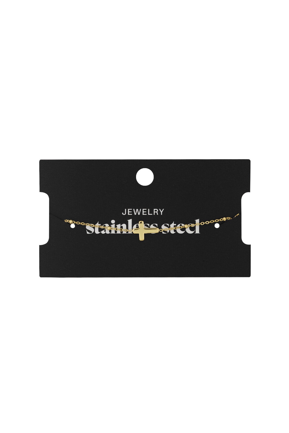 Armband Classic Cross Goud kleur Stainless Steel