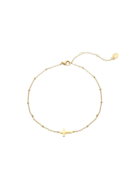 Armband Classic Cross Goud kleur Stainless Steel