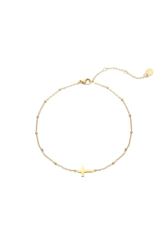 Armband Classic Cross Goud kleur Stainless Steel