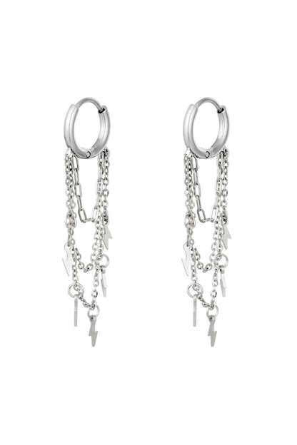 Stylish Dangle Earrings in Silver and Gold