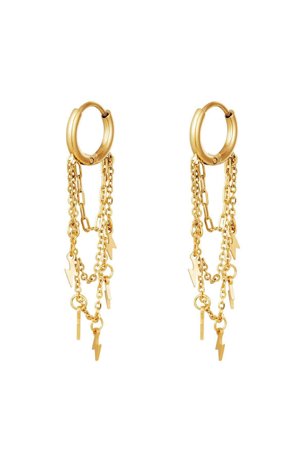 Stylish Dangle Earrings in Silver and Gold