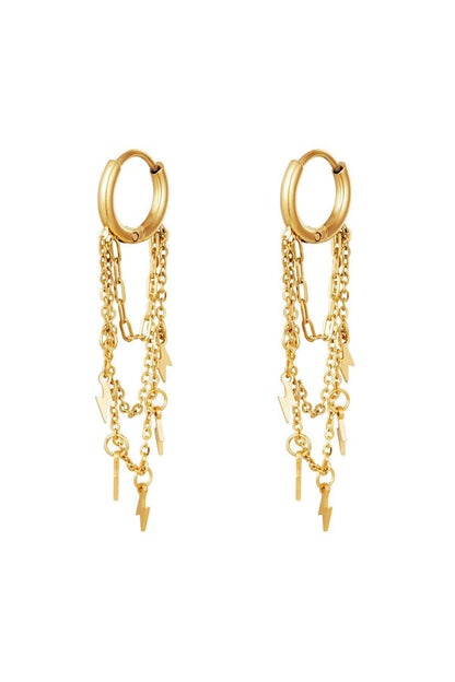 Stylish Dangle Earrings in Silver and Gold