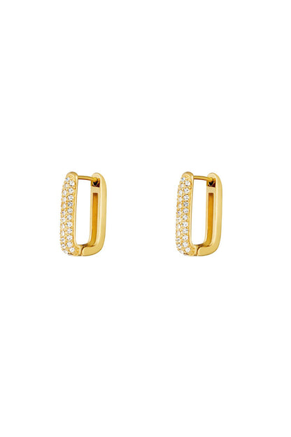 Stylish Stainless Steel Hoop Earrings with Zircon