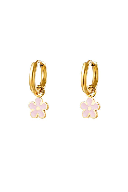 Stylish Stainless Steel Flower Drop Earrings