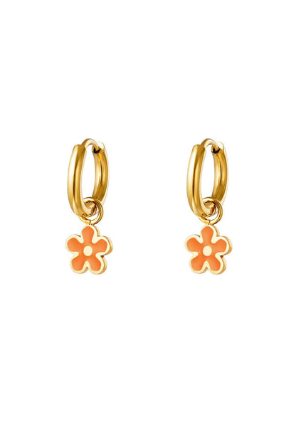 Stylish Stainless Steel Flower Drop Earrings