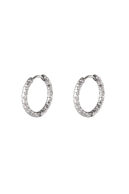 Stylish Stainless Steel Hoop Earrings - Silver & Gold