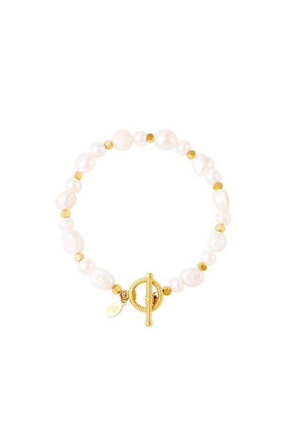 Elegant Stainless Steel Beaded Bracelets in Silver & Gold