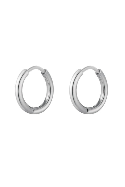 Stylish Stainless Steel Hoop Earrings - Silver & Gold