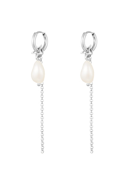Elegant Drop Earrings in Silver & Gold
