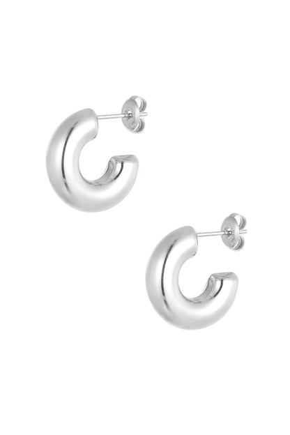 Stylish Stainless Steel Hoop Earrings in Silver & Gold