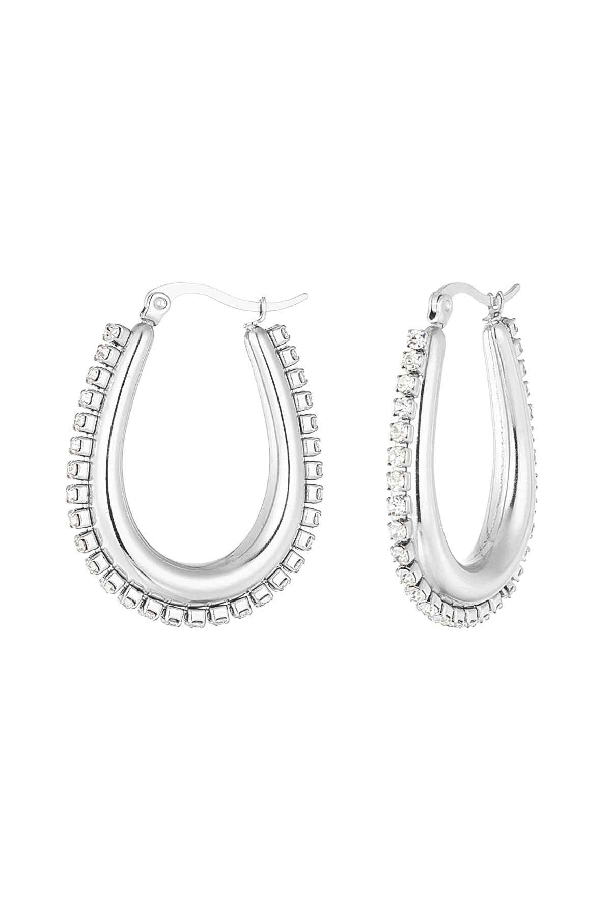 Stylish Statement Hoop Earrings in Silver & Gold