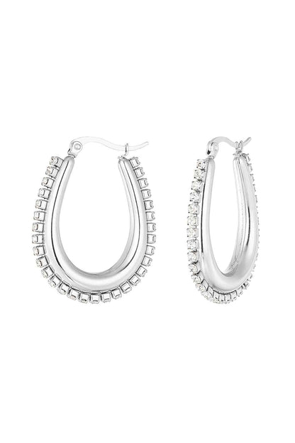 Stylish Statement Hoop Earrings in Silver & Gold