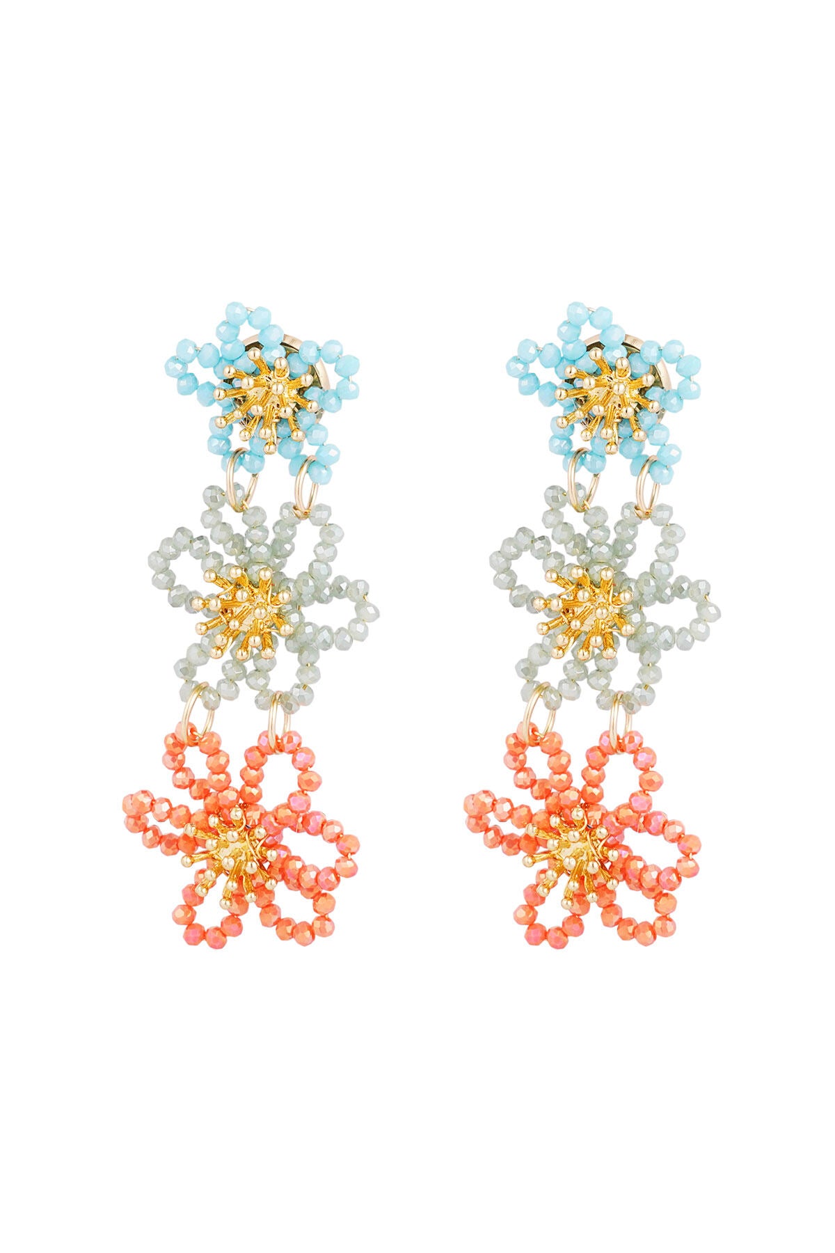 Elegant Multicolour Crystal Dangle Earrings for Women