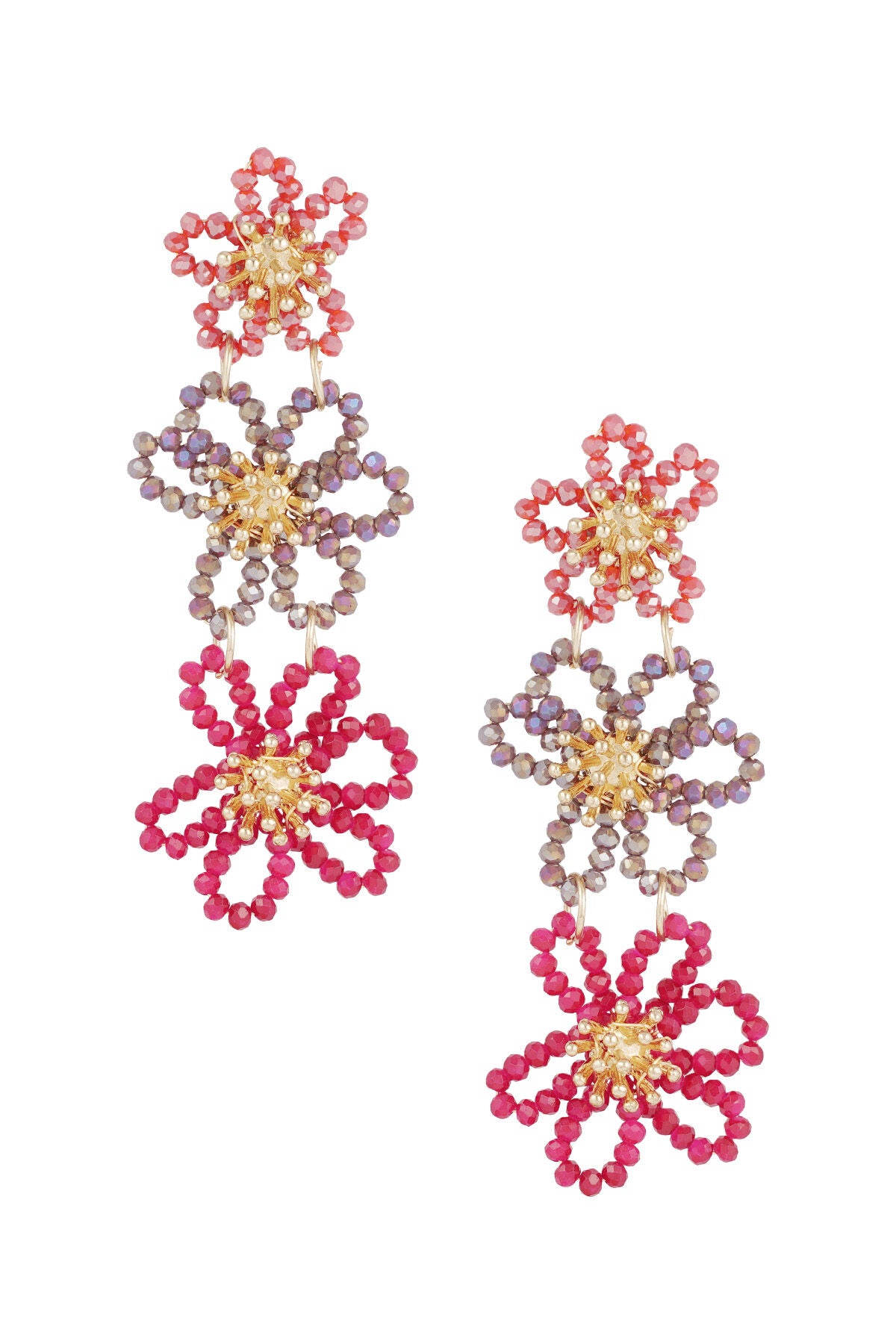 Elegant Multicolour Crystal Dangle Earrings for Women