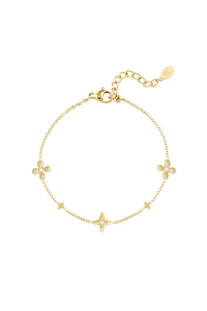Elegant All-Fit Flower Charm Bracelet