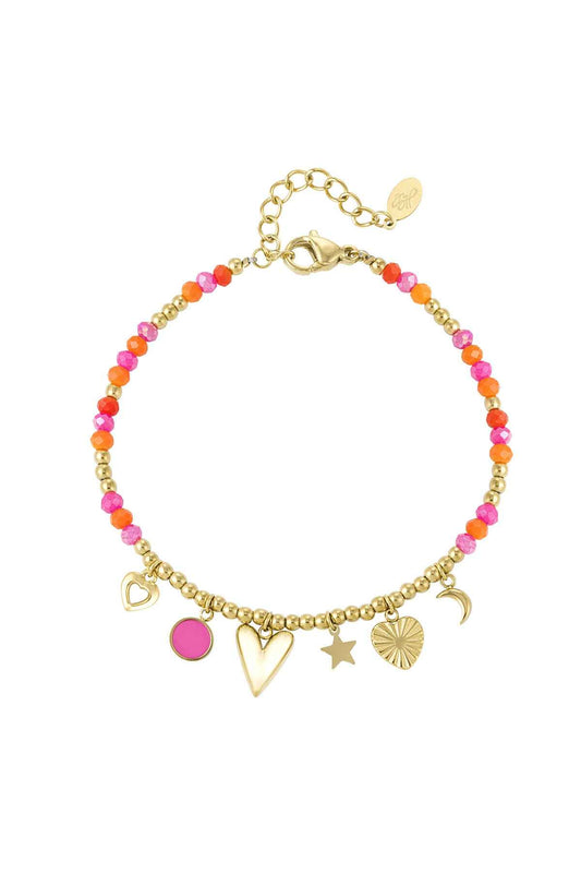 Bold Orange Beaded Bracelet - Make a Statement