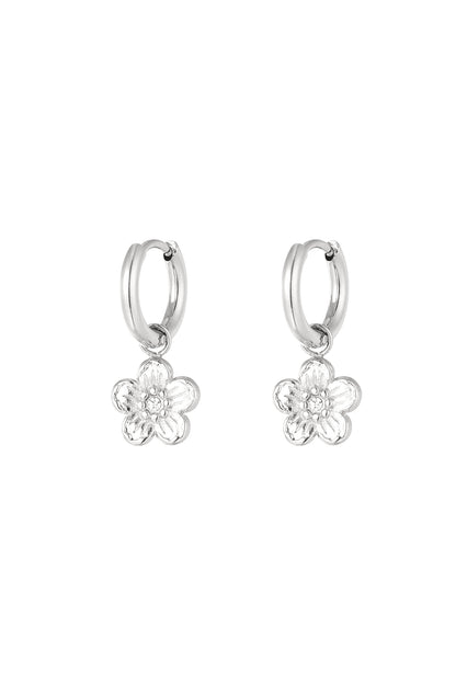 Stylish Rhinestone Drop Earrings - Silver & Gold