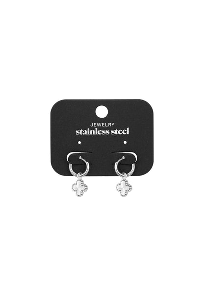 Stylish Stainless Steel Drop Earrings, Silver & Gold