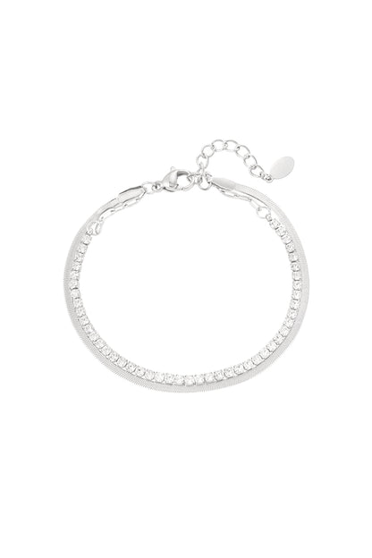 dubbele armband met diamantjes